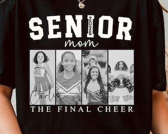 custom senior cheer mama shirt, custom photo mom tee, senior night mom shirt, school team mom, gift for cheer mom, personalized tee