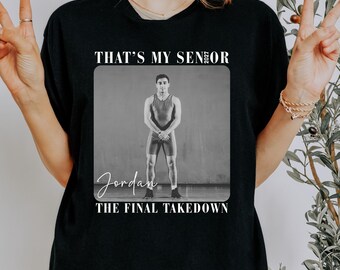 T-shirt pour maman de lutteur senior, t-shirt personnalisé avec collage photo, t-shirt ras du cou personnalisé pour maman de lutteur senior, maman d'équipe scolaire, cadeau pour maman de sportif