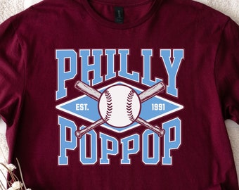 philadelphia poppop, philadelphia Retro Baseball pop gift T-Shirt gift for grandpa, philly grandpa shirt custom philly baseball tee