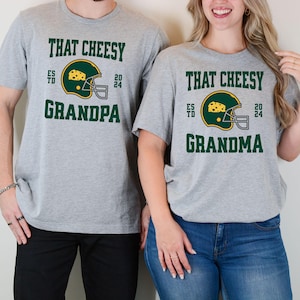 that cheesy grandmom, custom packers grandparents shirt, green bay pregnancy announcement, future cheesehead grandmom, cheesy grandpa