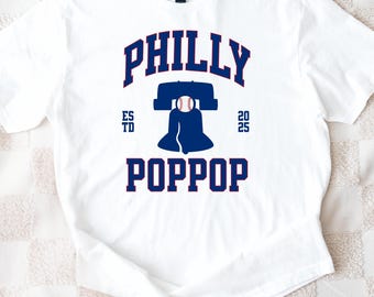 philadelphia poppop, philadelphia Retro Baseball pop gift T-Shirt gift for grandpa, philly grandpa shirt custom philly baseball baby reveal