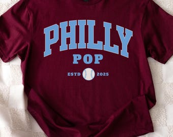 philadelphia poppop, philadelphia Retro Baseball pop gift T-Shirt gift for grandpa, philly grandpa shirt custom philly baseball tee