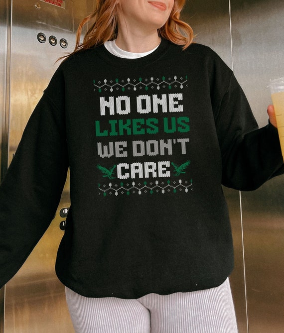 no one likes us ugly christmas sweatshirt, philadelphia fball christmas sweater, philadelphia bird sweatshirt vintage, philly fball fan gift