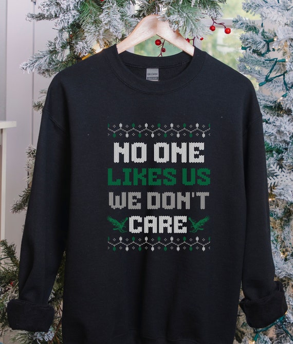 no one likes us ugly christmas sweatshirt, philadelphia fball christmas sweater, philadelphia bird sweatshirt vintage, philly fball fan gift