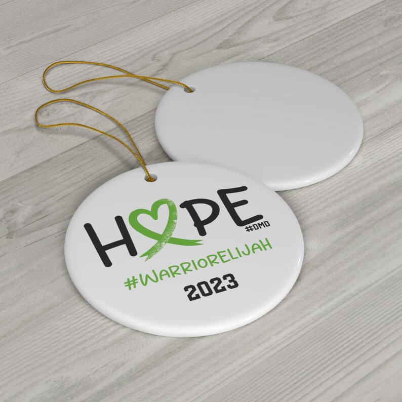 Hope for Duchenne, Muscular Dystrophy Ornament, Lime Green Ribbon ...