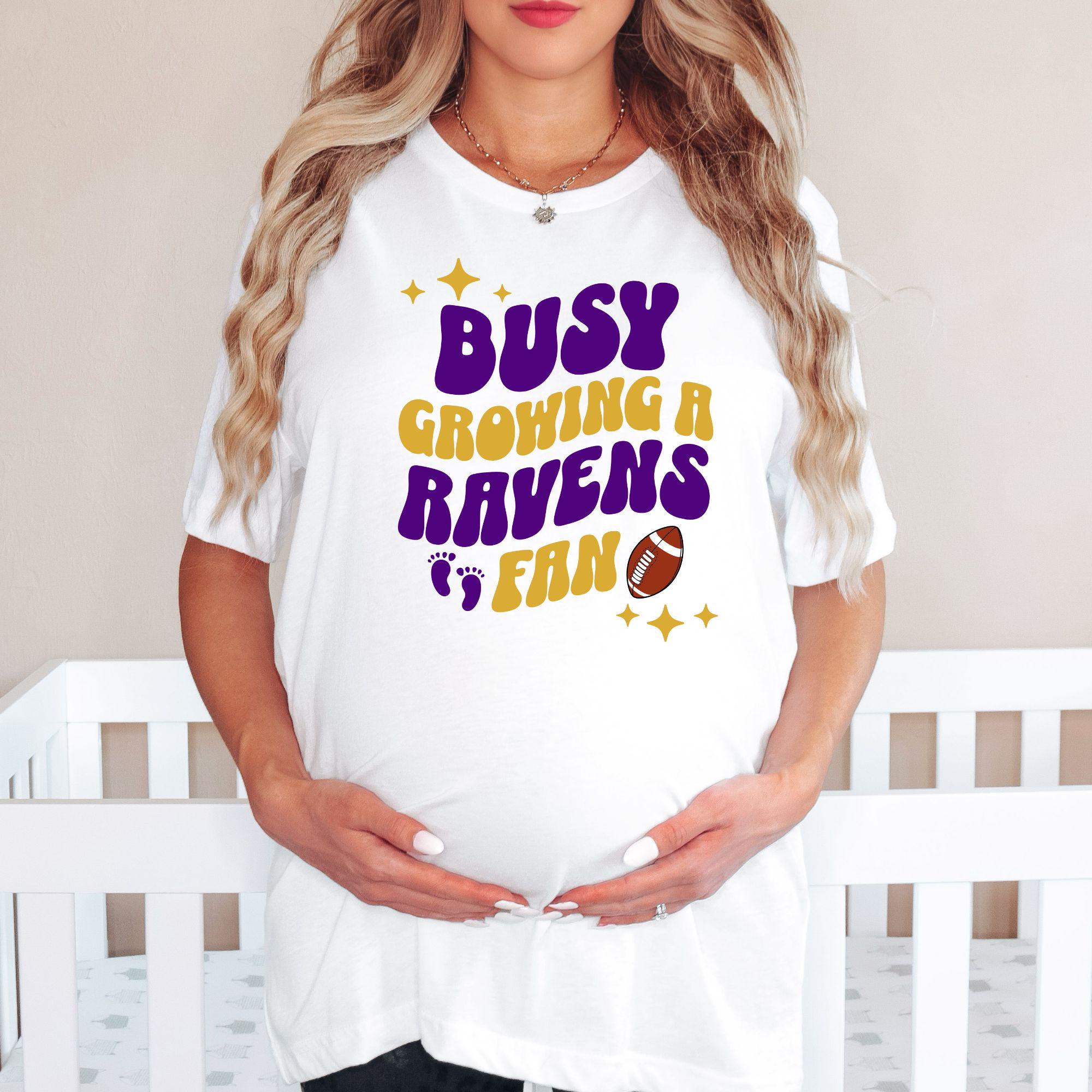 Busy Growing a Ravens Fan Baltimore Pregnancy Announcement Shirt Bmore Football Maternity Tee Ravens Maternity Ravens Baby Shower Gift Etsy
