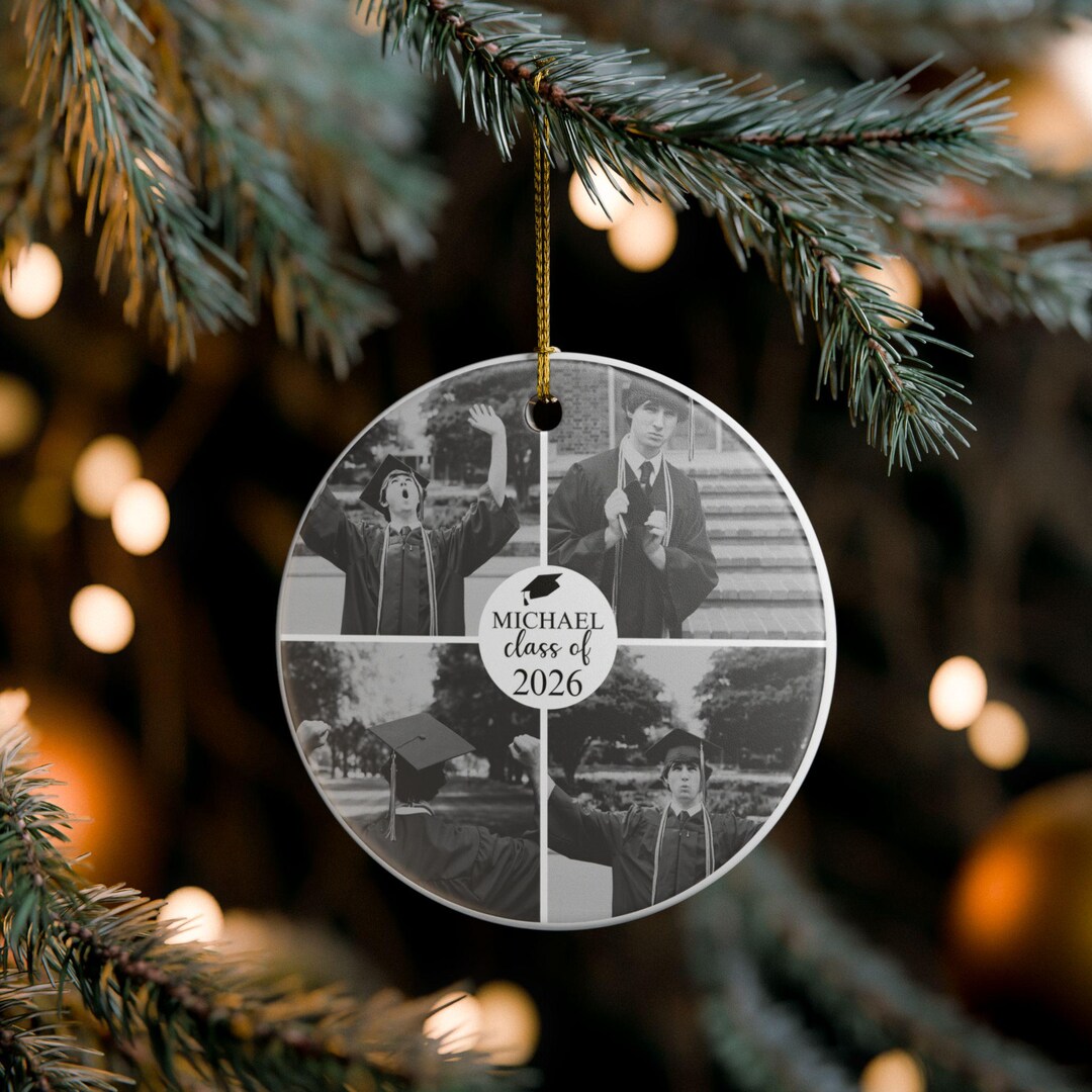 Personalized Graduation Ornament, Class of 2026 Photo Ornament Senior ...