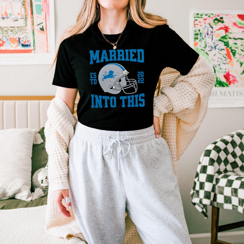 lions married into this, detroit football husband shirt, detroit football sweatshirt, vintage lions, lions wife, lions fans wedding gift