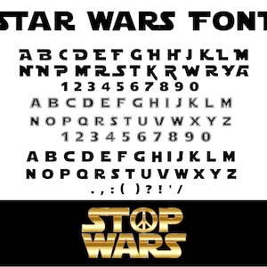 Star Wars Fonts Collection Svg,, Font Svg, Star Wars Alphabet Svg, Digital Download, Star Wars Letters Svg, Alphabet Svg