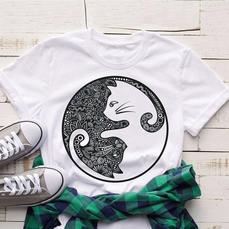 Buy Yin Yang Harmony Cat Iron On Patch Embroidered Sew On Applique Badge Online In India - Foto 8