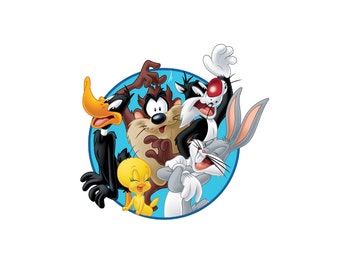 Tasmanian och vänner png, PNG-skjortor, tecknade figurer png, tecknad png, mugg png, 40 oz tumbler png,