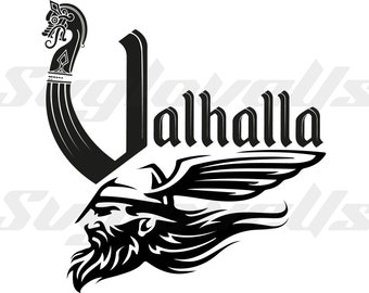 Valhalla Svg, Valhalla Odin Viking Svg, Viking HeadDesign for Cricut, Instant Download, Svg, Ai, Png, Jpg,Dxf, Eps, Pdf Files