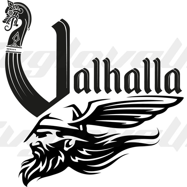 Valhalla Svg, Valhalla Odin Viking Svg, Viking HeadDesign for Cricut, Instant Download, Svg, Ai, Png, Jpg,Dxf, Eps, Pdf Files