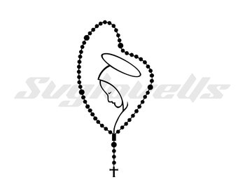 Rosary Svg, Mary Rosary Svg, Jesus and Mary Svg,  Rosary Beads Svg, Bible Religious Svg, Prayer Christian Svg, Faith Waymaker Svg, Png, Dxf,