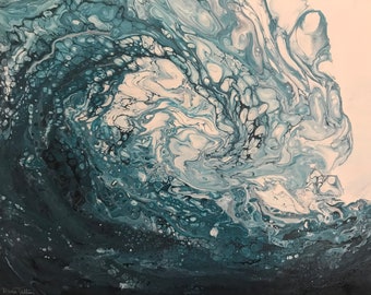 The Wave - Original Fluid Art Acrylic Painting