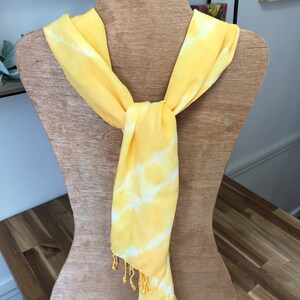 Hand Tie Dyed Rayon Scarf - Sunshine Yellow