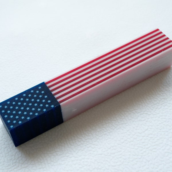 Knife handle material. USA flag small.