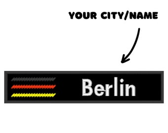 German Flag Patch Hook, Sew, Iron On - Germany Gifts - Custom City Embroidered