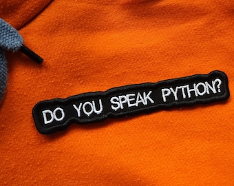 Programmierer Aufnäher: 'Do You sprich Python?' Bügelbild