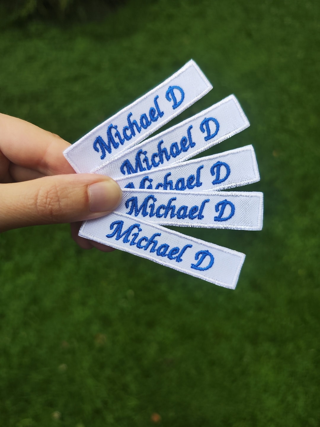 Embroidered Name Tags School Clothes, Fabric Custom Labels White