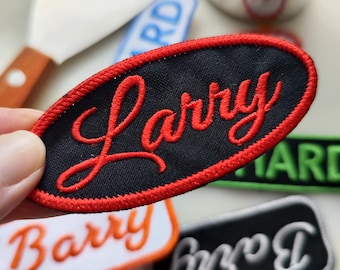 Custom Vintage Style Name Patch: Embroidered Mechanic Uniform Badge