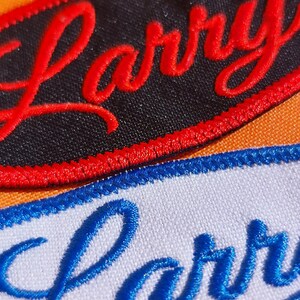Custom Vintage Style Name Patch Oval: Embroidered Mechanic/Bowling Work Shirt Tag image 8