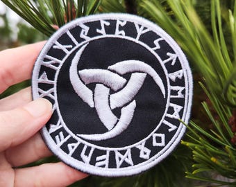 Geborduurde patch Hoorn van Odin: Vikingsymbool - opstrijken/naaien