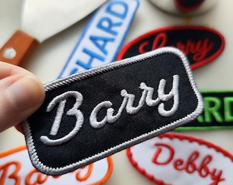 Custom Embroidered Name Patch: Vintage Style Mechanic Uniform Badge