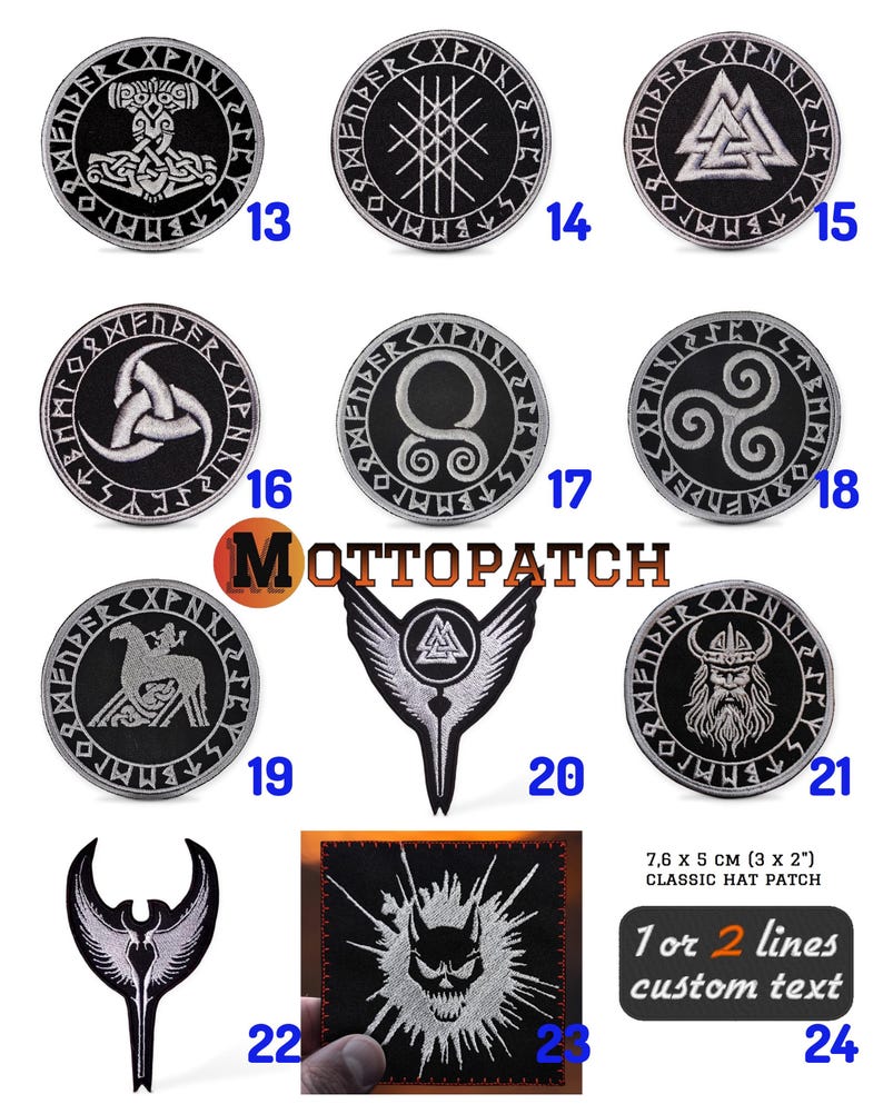 Viking Iron-On Patch - Sons Of Odin Valhalla Design - 90x90mm Embroidered Appliqué For Jackets, Bags, Hats