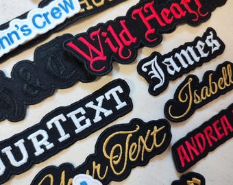 Personalized Name Patches Embroidered 9-28 cm Size: Custom Iron-On Applique