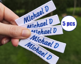 5 Embroidered Name Tags: Custom Iron-On School Uniform Labels