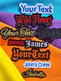 Custom Name Patch All Size Iron On Embroidered - Personalized Text No Minimum Labels