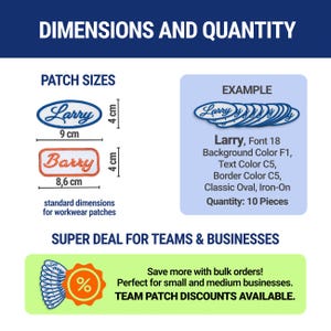 Custom Vintage Style Name Patch Oval: Embroidered Mechanic/Bowling Work Shirt Tag image 9