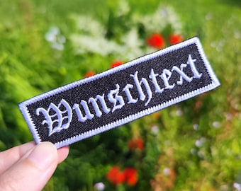 Personalized Motorcycle Patch: Old English Gothic Font, Custom Biker Name Tag Wunschtext Embroidered