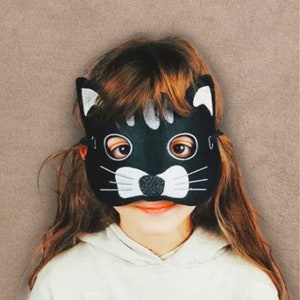 Kid Cat Mask, Kid Pretend Mask, Children's Black Mask for Party, Soft Felt Kid Mask