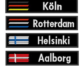 Custom Country Flag Name Patch, National European Badge Embroidered Hook Iron Fast Local