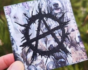 Dog Anarchy Embroidered Patch: Punk Barbed Wire Symbol