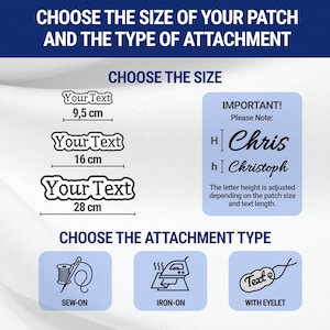 Custom Name Patch All Size Iron On Embroidered - Personalized Text No Minimum Labels imagen 4