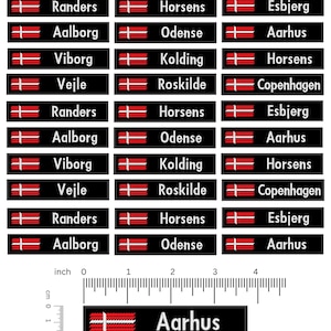 Personalized Denmark Flag Patch: Embroidered Danish Flag, Custom Name