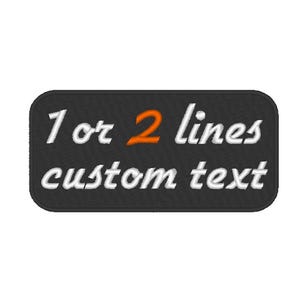 帽子用カスタムネームパッチ、2行：アイロン接着刺繍長方形フック