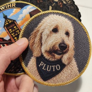Custom Photo Patch – Sublimation Print with Embroidered Border – Sew On Iron On Hook Loop – Personalized Patch 6 8 12 17 cm