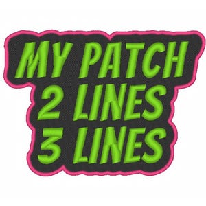Custom Embroidered Patch 3 Line, 2 Row: Iron On Applique, Personalized Text, Many Fonts