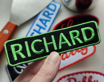 Custom Embroidered Name Patch: Iron-On Work Shirt Badge