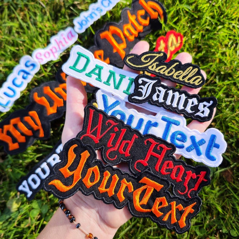Custom Name Patch Iron On Embroidered Near Me All Sizes