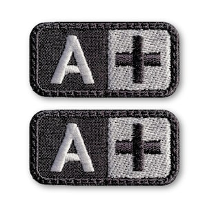 Blutgruppe: Ein Positiv Gesticktes Abzeichen, Militär (5 x 25 cm, 2 STÜCK)
