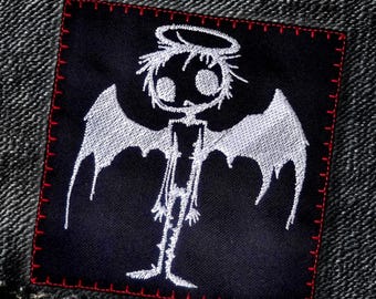 Ghost Angel Boy Patch: Gruselige Punk Applikation zum Aufnähen