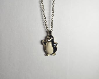 Penguin charm necklace