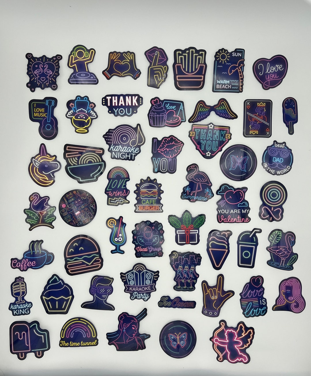 10 Random Sticker Pack Eye-catching Neon Stickers: Add a Pop - Etsy