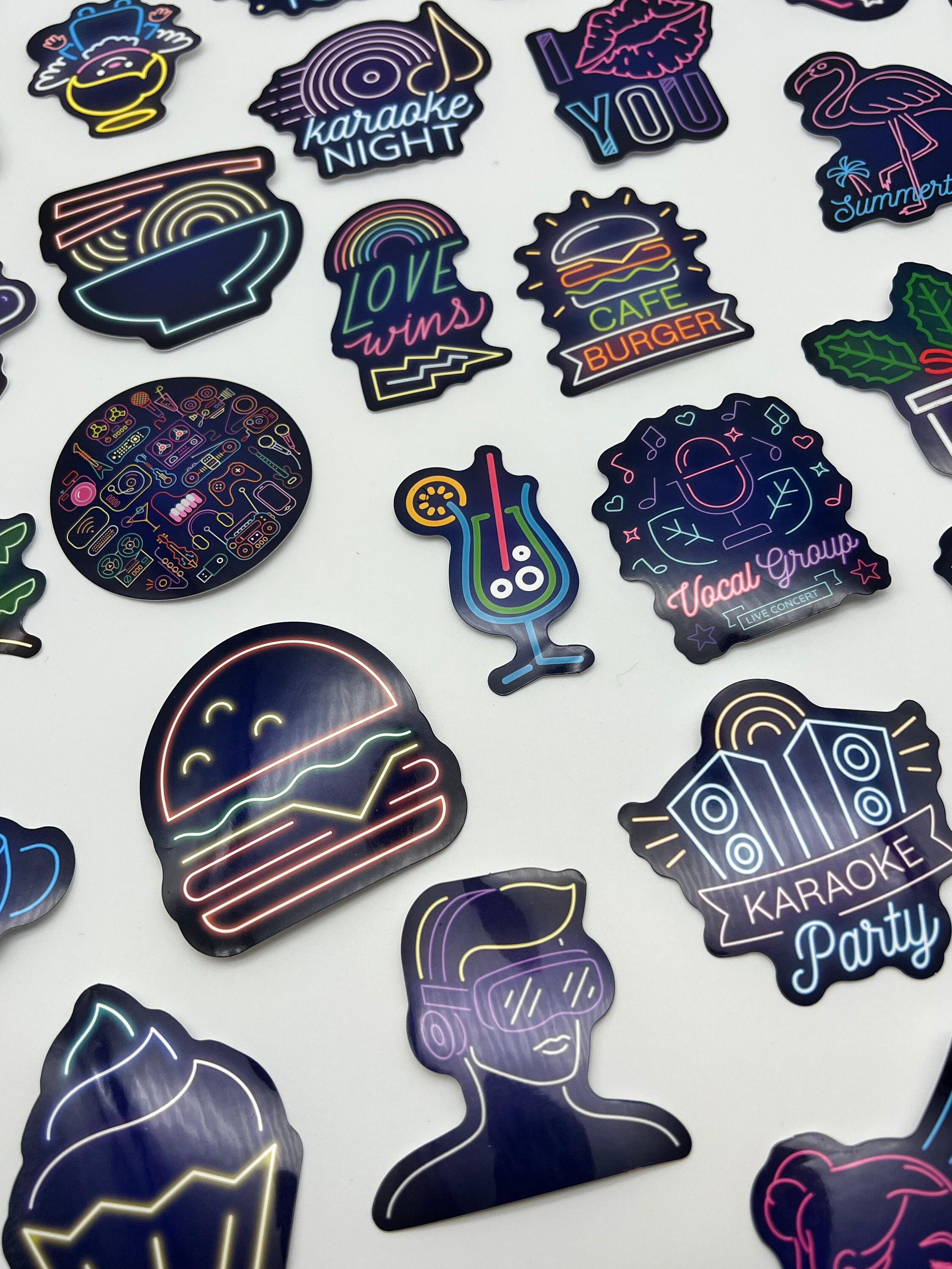10 Random Sticker Pack Eye-catching Neon Stickers: Add a Pop - Etsy