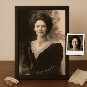 1890s Opera Singer Portrait From Photo Custom Vintage Illustration Nostalgic Christmas Gift For Women